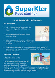 SuperKlar Swimming Pool, Hot Tub & Spa PAC Concentrated Clarifier Powder