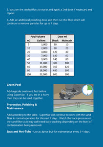 SuperKlar Swimming Pool, Hot Tub & Spa PAC Concentrated Clarifier Powder